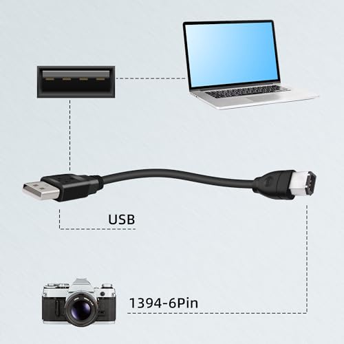 Riieyoca RJ-16 1.8M Usb 2.0 Type A Male To Ieee 1394 Firewire 6Pin Male Data Adapter Converter Cord thumb #3