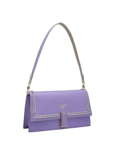Image of Da Milano Women's Leather Shoulder Bag - Purple