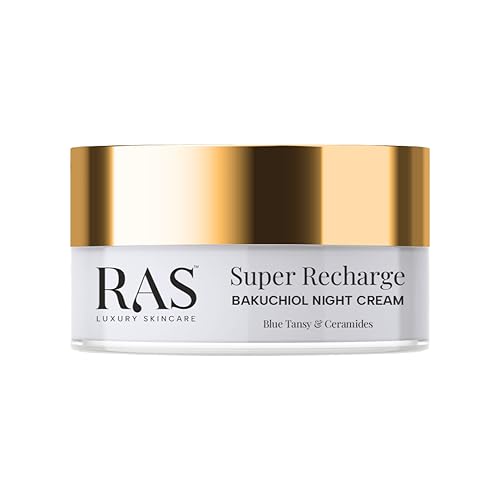 Ras Luxury Oils Super Recharge Night Cream with Bakuchiol (Natural Retinol) & Peptides| Anti-aging Formula | Hydrates & Strenghten Skin Barrier | Reduces Fine Lines & Wrinkles | Luxury Skincare