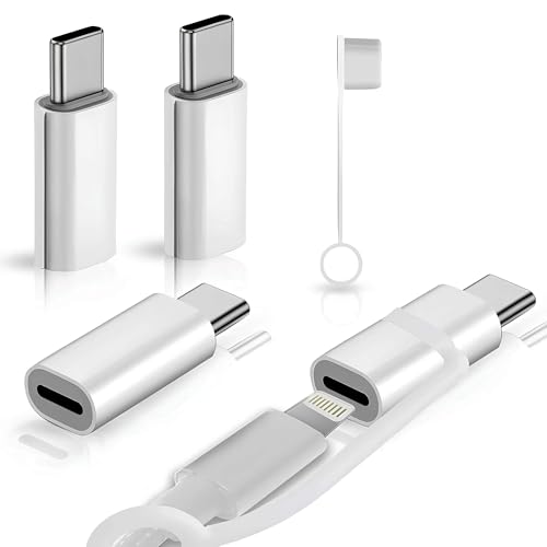 4 Pack USB C to Lightning Adapter 27W Fast Charging Compatible with iPhone 16/15/14 Pro Max, iPad, AirPods, Samsung S24/S23, Pixel 9 – Data Transfer, Not for Audio or OTG
