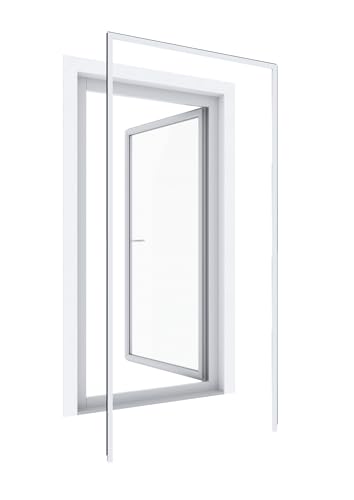 Windhager Moustiquaire Huisserie pour Porte Battante, Cadre de protection contre les insectes sans perçage pour fenêtres et portes, 125 x 245 cm, blanc