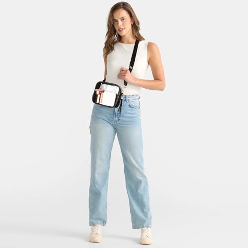 Image of Clear Crossbody Bag Stadium Approved Clear Purse - Transparent Messenger Bag with Front Pocket