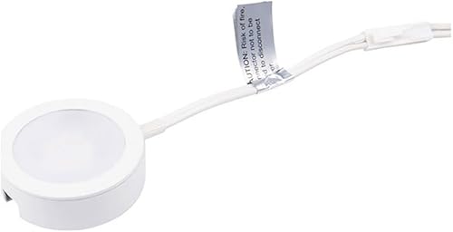 Miniatura 6 de WAC Lighting, Luz de disco LED individual con doble cable de plomo de 6 pulgadas 3-CCT seleccionable 2700K-3000K-3500K Voltaje de línea en blanco