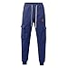 Cargo Pants for Men Baggy Oversized Loose Fit Jogging Hiking Workout Fleece Sweatpants Fashion Running Athlertic Casual Pants Navy