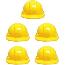 Casco Obrero 5 Piezas Sombreros Construcción Niños, Casco Plástico para Niños de Construcción, Realista y Duradero, für Cosplay, Fiestas de Disfraces, Disfraces de Halloween