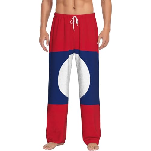 Pantalon de pyjama Laos homme en flanelle polaire douce pour détente maison