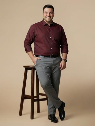 Image of Thomas Scott Men's Regular Fit Formal Shirt | 100% Cotton Long Sleeves | Spread Collar with Contrast Fabric (Available in Plus Size)