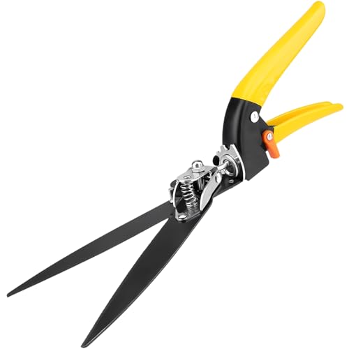 Houbobo Garden Grass Shears Extra Sharp Edging Shears Hand Lawn Grass Clippers Less Effort - Garden Scissors for Men & Women