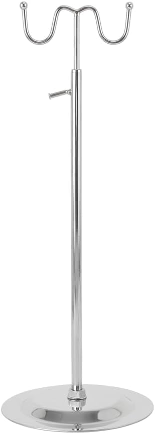 Double Hook Adjustable Chrome Countertop Display Stand, Handbag Purse Hanger, Metal Retail Rack
