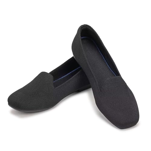 Image of Frank Mully Women's Loafer Flats Square Toe Comfortable Office Work Shoes, Cute Penny Loafer Slip On Walking Driving Shoes