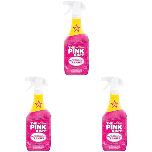 The Pink Stuff Miracle Multi-Purpose Cleaner Spray, 30 fl oz – Now 20% More! Powerful All-Purpose Cleaning Solution for Kitchens, Bathrooms, Floors & More – Cuts Through Grease & Grime (Pack of 3)
