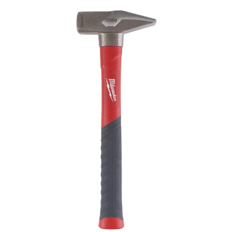 Milwaukee Martillo de cerradura de fibra de vidrio, mango con cubierta de agarre suave, gran comodidad de uso, DIN 1041, 200-1000 g, tamaño: 1000 g