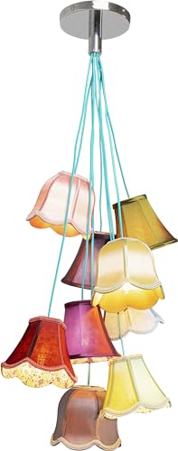 Paralumi individuali: I paralumi splendono in vari colori e ciascuno offre altri deliziosi dettagli sul tessuto setoso