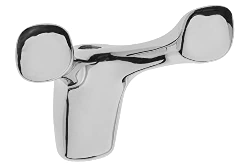 Image of 1 x Double Hat Coat Modern Hanger Hook Door Wall Bath 58mm - Chrome