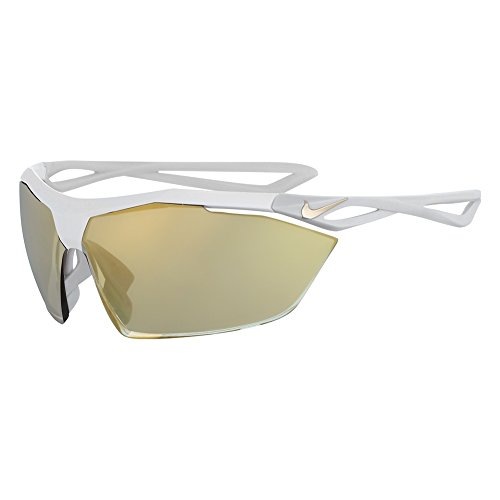 Nike Vaporwing Elite R Sunglasses (Matte White/Speed Tint UML Gold Mirror)