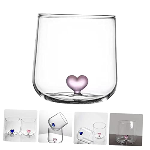 Verre tasse à eau rose et accessoire décoration de table Amosfun