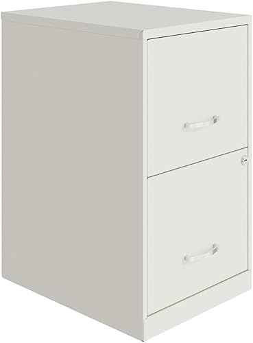 Miniatura 2 de Space Solutions Archivador de metal con 2 cajones de 18 pulgadas, color blanco perla