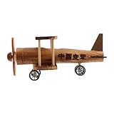 biplano castelgomberto Material: hecha de madera, figura de avión está hecha para durar y ofrece un atractivo natural y rústico, juguete biplano de madera, decoración de avión de mesa