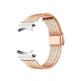 Bracelet en métal et acier inoxydable, extrémité incurvée sans couture, adapté à for Samsung Galaxy Watch 6 Classic 47mm 43 6/5/4 40 44mm 5Pro 45mm(Rose goldS,Watch 4 classic 46mm)