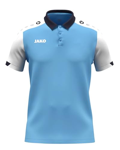 JAKO Unisex Poloshirt Dynamic, SkyBlue/weiß/Marine, XL – Ansicht 1