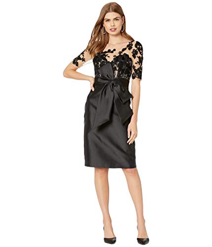 Badgley Mischka Women's Embroidered Sleeve Cocktail Dress, Black, 4 #TOP9