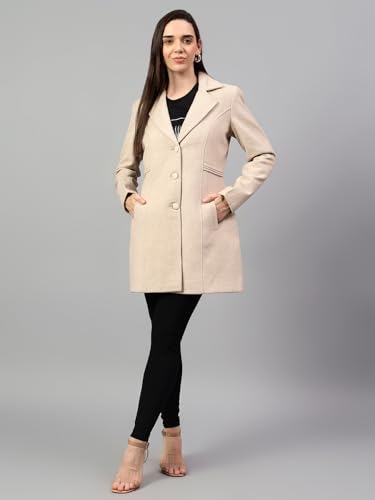 Image of Cantabil Solid Full Sleeves Regular Fit Women Casual Long Coat | Casual Winter Wear Long Coat for Women | Ladies Long Coat for Winter Wear (P LLOC00040)