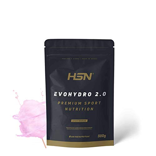 Proteína Hidrolizada de Suero de HSN Sports | Evohydro 2.0 (Hydro Whey) | A partir de Whey Protein Isolate, Proteína Vegetariana, Sin Gluten, Sin Lactosa, Sabor Algodón de Azúcar (Marshmallow), 500g