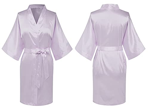 Image of Women's Pure Short Silky Robes Bridesmaid Bride Party Satin Robes Sleepwear