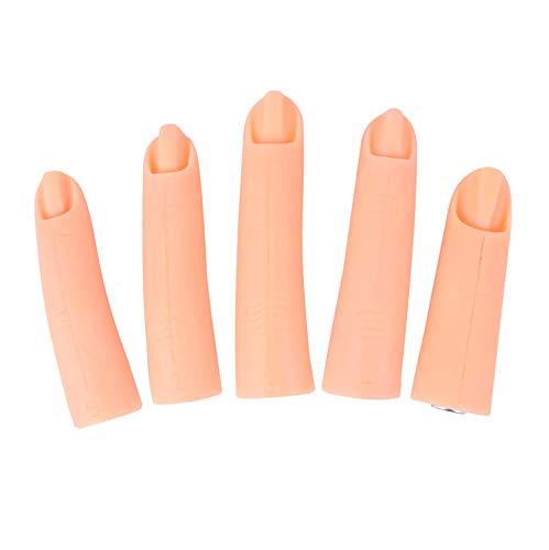 Xrten Lot de 5 Doigts d'Entraînement en Silicone, Modèle de Pratique à Ongles pour la Formation de Démarreur Fake Nail Art