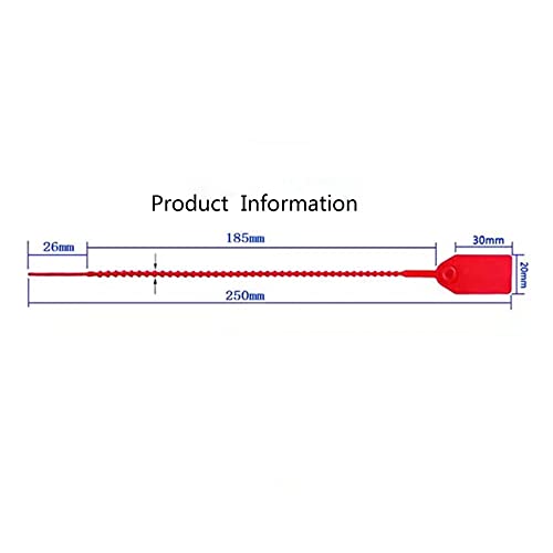 100 Pull-Tite Plastic Seals Numbered Plastic Logistics Seals Adjusted Tamper Resistant Zip Ties for Fire Extinguisher Self-Locking Tags Disposable Truck Seals (9.84
