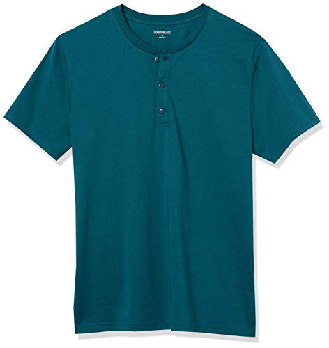 Amazon Brand - Goodthreads Men's Cotton Short-Sleeve Henley, Teal, X-Large