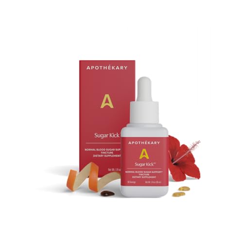 Apothkary Sugar Kick Herbal Supplement Liquid Drops Curbs Cravings and Helps Support Normal Blood Sugar Made in USA 1 Fl Oz 30 Servings