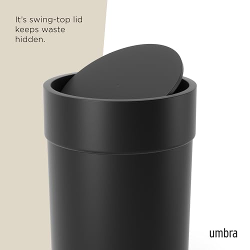 Image of Umbra Touch Waste Can with Swing Lid, Black