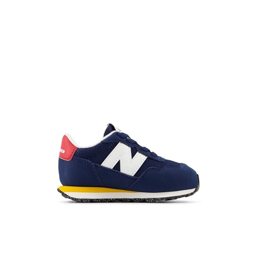 New Balance Kids 237 Bungee Sneaker, NB NAVY/VARSITY GOLD, 2 W Infant (0-12 Months)3