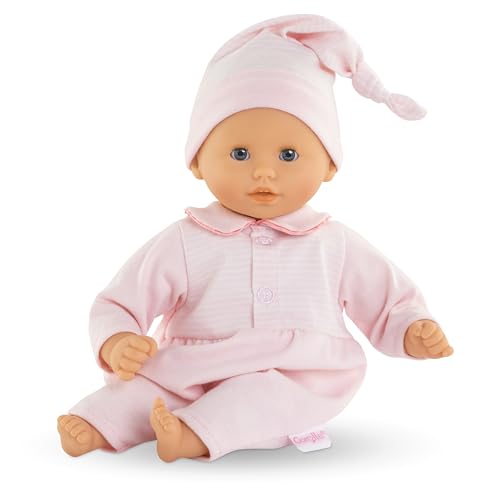 Image of Corolle Bébé Calin Charming Pastel - 12" Soft Baby Doll with Vanilla Scent, Pink Outfit & Sleeping Eyes for Girls Ages 18 Months+, Cute Reborn Realistic Baby Dolls for 2 Year Old Girls