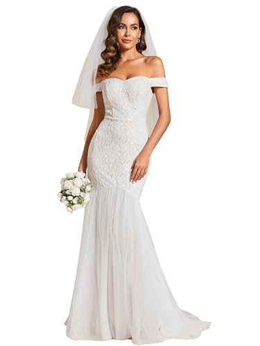 Ever-Pretty Women's Off Shoulder Tulle Mermaid Floor Length Maxi ...