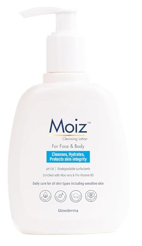 Image of Moiz Cleansing Lotion, Face & Body Cleanser for Sensitive Skin, with Aloe Vera & Pro-Vitamin B5, Soap, Paraben & Sulphate Free, 400ml