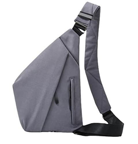 Sac à bandoulière antivol homme gris M voyage court et vélo