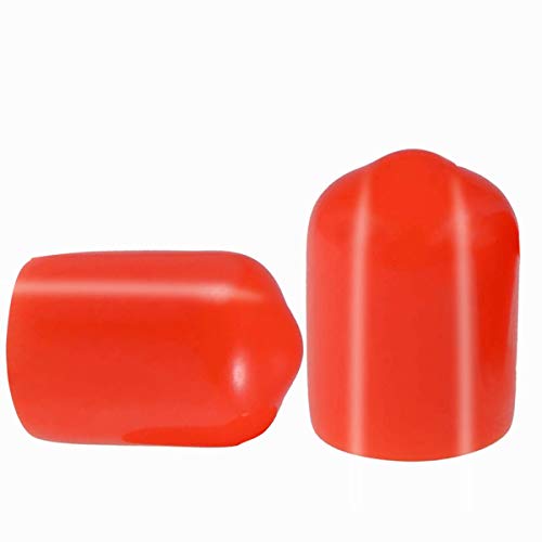 Screw Thread Protectors, PVC Rubber Round Tube Bolt Cap Plastic End Cap Cover Thread Protectors Red, Inner Dia 9mm? 50 Pcs