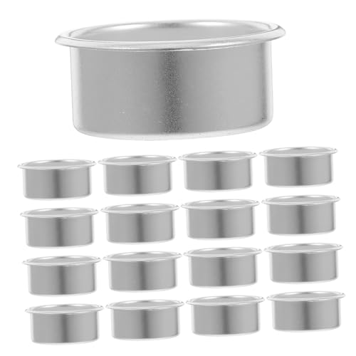HEALEEP 20 Piezas De Tarro De Aluminio Plateado para Velas Portavelas Decorativo para Navidad Portavelas Vacío Portavelas De Metal Lata para Velas De