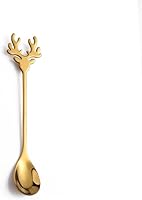 Vista 2 de 20 cucharas de café expreso de acero inoxidable chapadas en oro, cuchara en forma de alce, cucharaditas de postre, cucharas de sopa pequeñas de 5.5