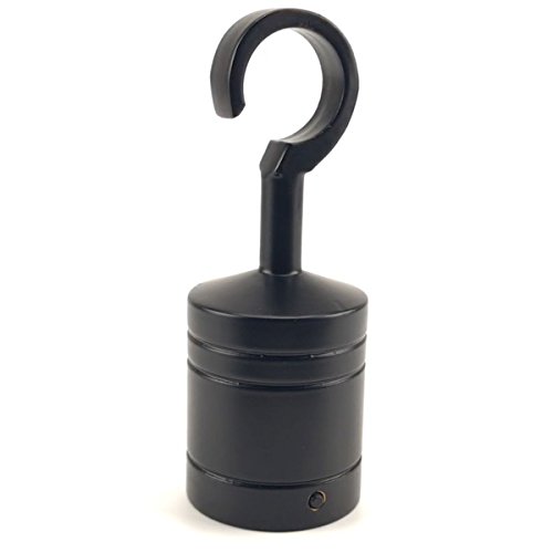 RopeServices UK 40mm Black Decking Rope Hook, Deck Post End Fixing Post Fitting