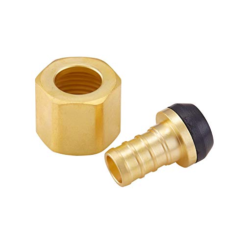 Minimprover 2 PCS Lead Free Brass Construction,1/2\" PEX x 1/2-Inch Female Threaded FNPT,Swivel Elbow Pipe Plumbing Connection Crimp Fittings - Thumbnail 5