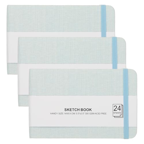 Journal aquarelle reliure rigide PATIKIL, papier d'art 300g sans acide vert clair