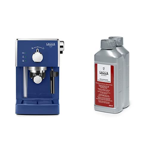 Gaggia Viva Chic Midnight Blue Macchina Manuale per il Caffè, 1025 W, 1 Liter, ABS Decalcificante RI9111/60 21001681, Flacone da 250 ml, Pack da 2 Unità