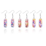 3 Pair Funny Transparent Capsule Earrings for Women Unique Pill Earrings Minimalism Jewelry