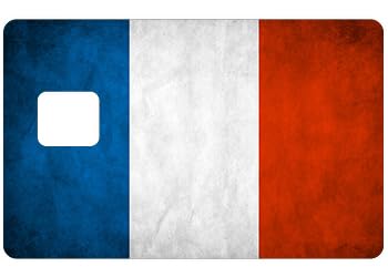Sticker CB Drapeau France pour carte bancaire format US 100% Made in France