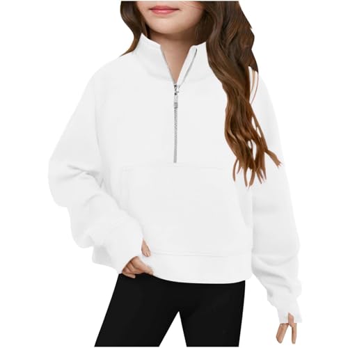 Cute Sweatshirts for Teen Girls Zip Up Crop Hoodies Pullover Cute Raglan Sleeve Kids Preppy Outfits Fall Sweatshirts