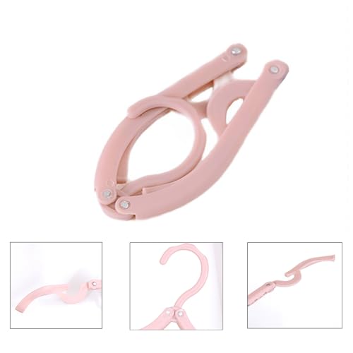 20 Stück Faltbare Kleiderbügel, Kunststoffbügel Platzsparend, Faltbar Reise Kleiderbügel, für Familien, Ausflüge und Camping (Rosa und Grün)