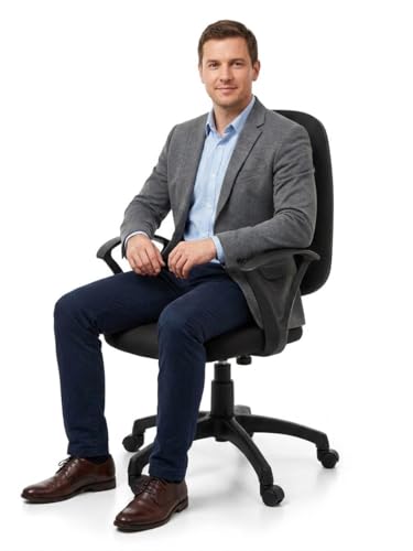 Image of FC Revolving Executive Desk Task Computer Office Ergonomic Living Room Home & Study Office Revolving Chairs (Black)